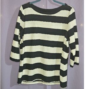 St. John's Bay, Blue, White, Top, Size: PXL